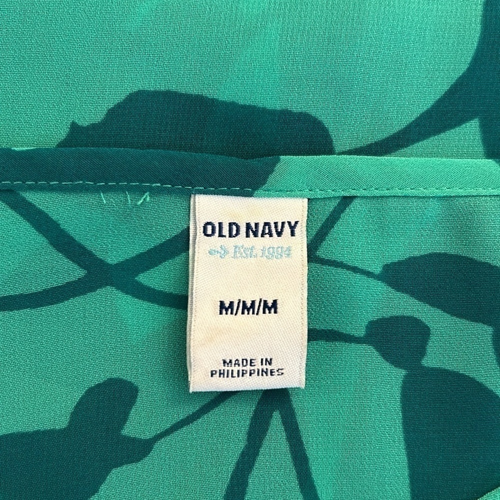 Old Navy Green Sheer Tropical Print Swimsuit Cover-Up Dress Size Medium - Picture 6 of 7